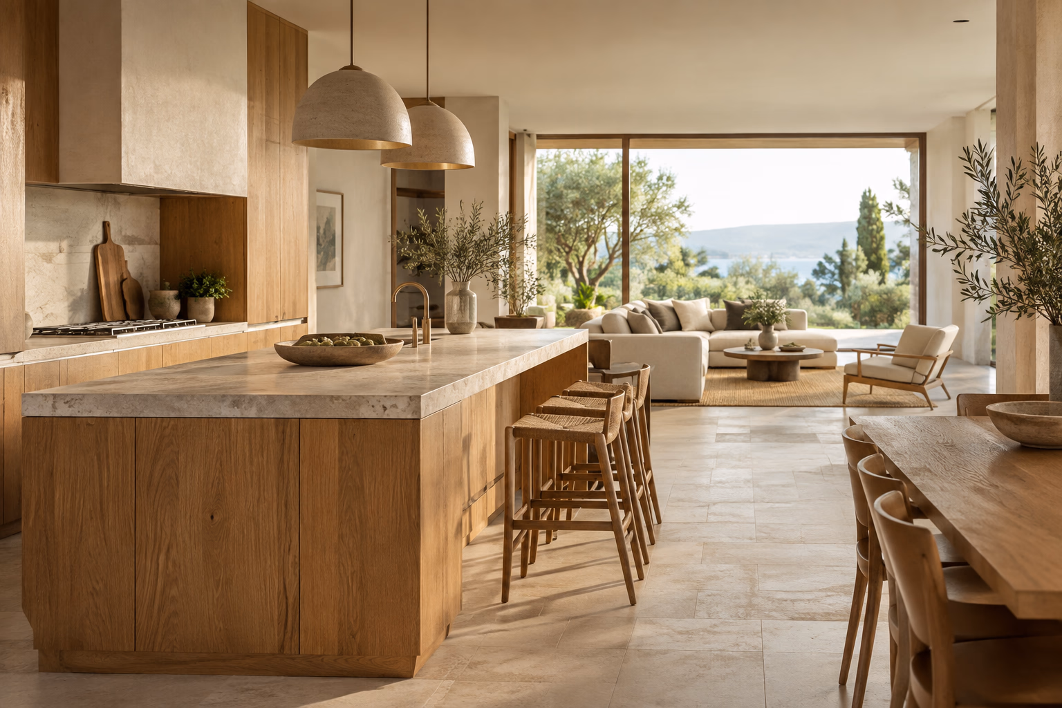 Cuisine contemporaine aux tonalités bois